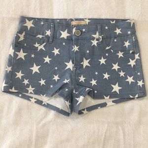 Star Printed Jean Shorts